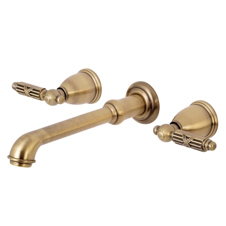 Georgian KS7123GL Two-Handle Wall Mount Bathroom Faucet KS7123GL